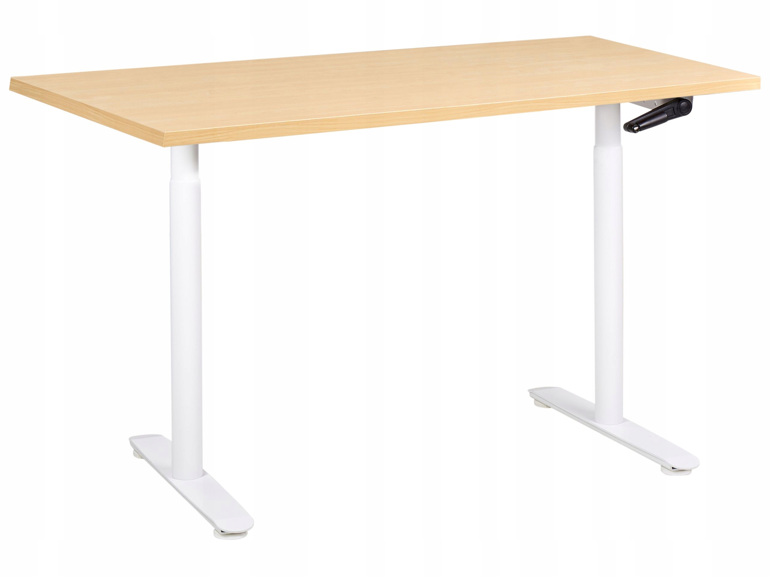 Biurko regulowane manualnie DESTINAS Jasny brąz/biały 120 cm x 60 cm – Idealne do Twojego biura