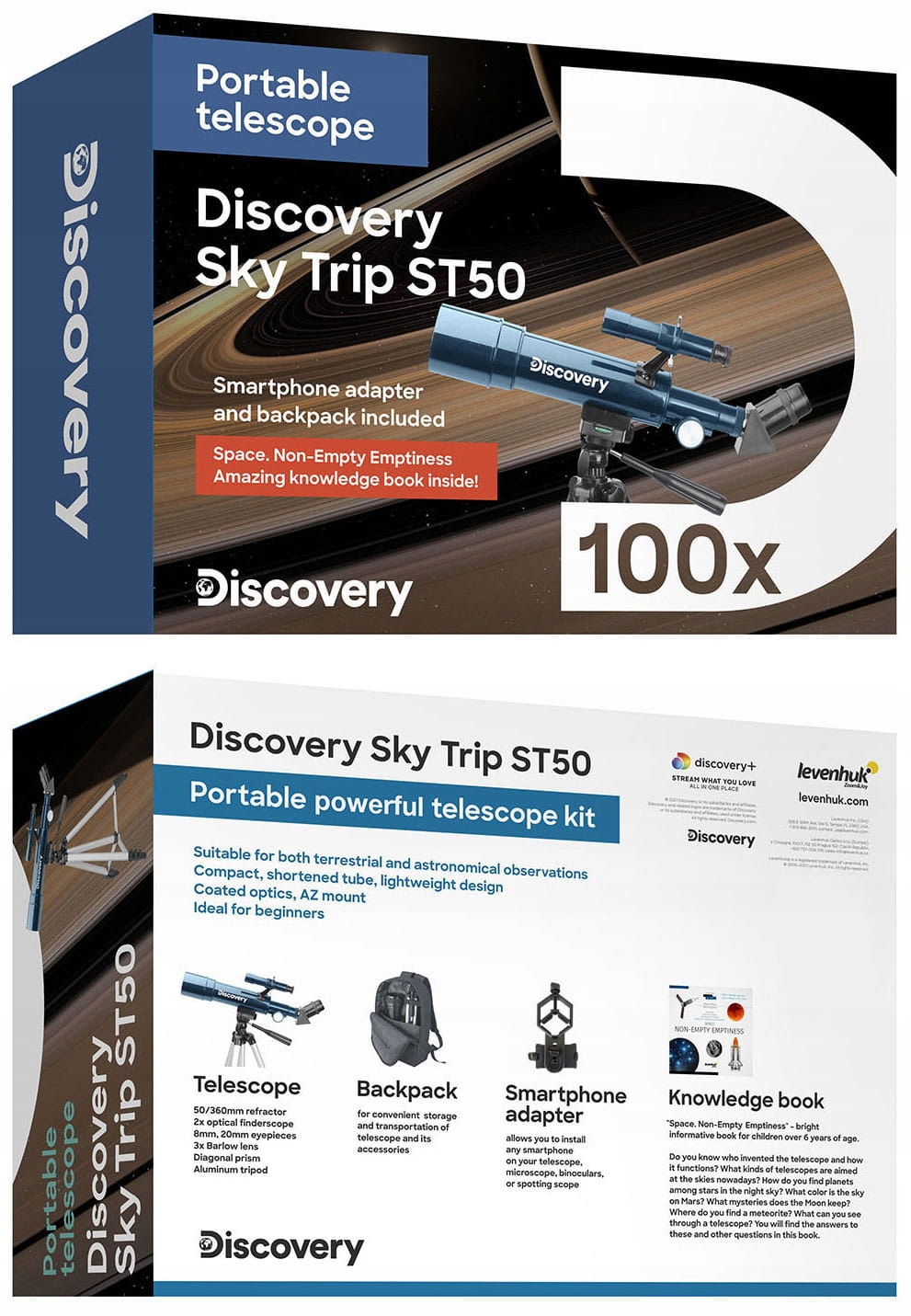 Teleskop Discovery Sky Trip ST50 z książką – Idealny wybór dla początkujących astronomów