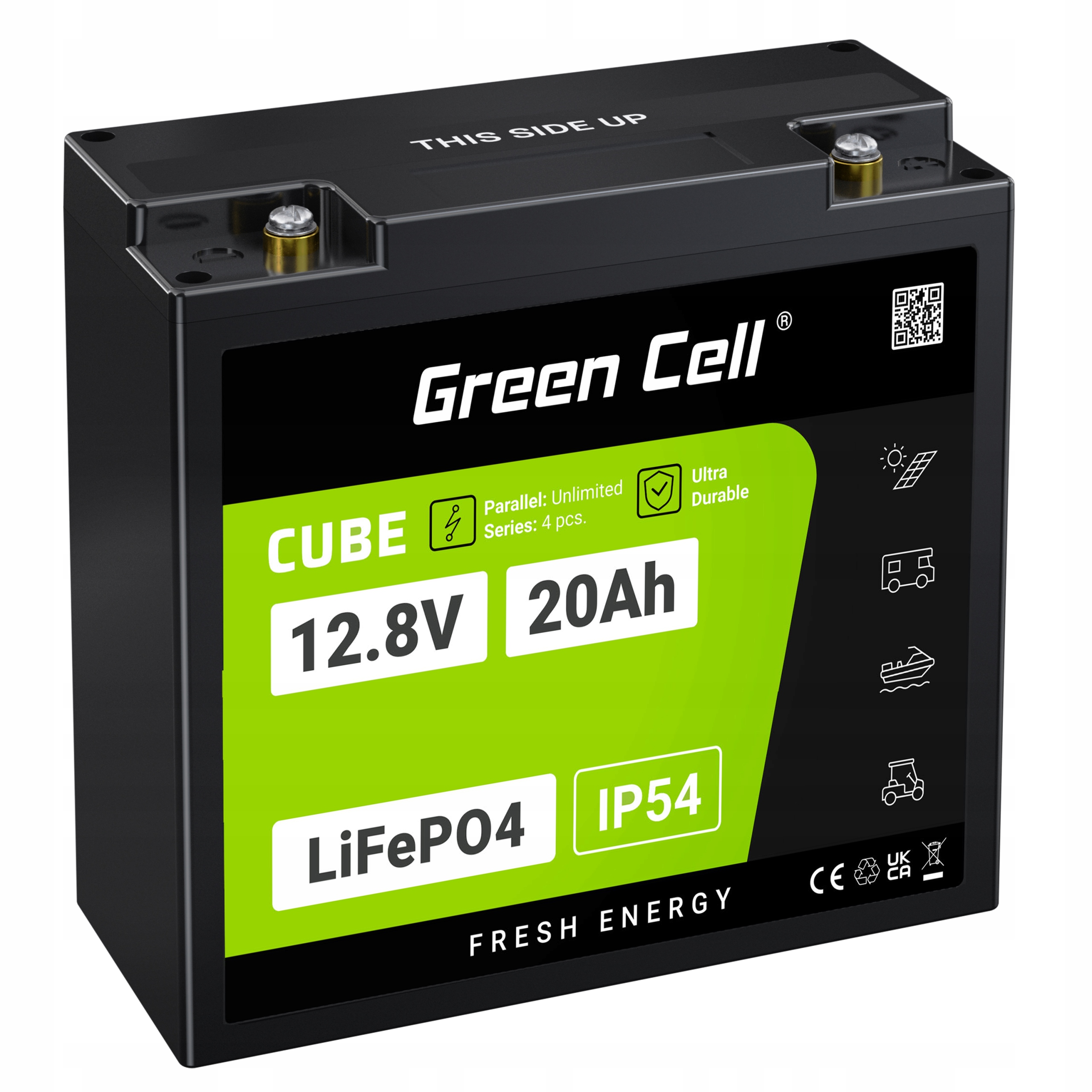 Akumulator LiFePO4 20Ah 12.8V Green Cell – Lekki i trwały wybór dla Twojego ogrodu