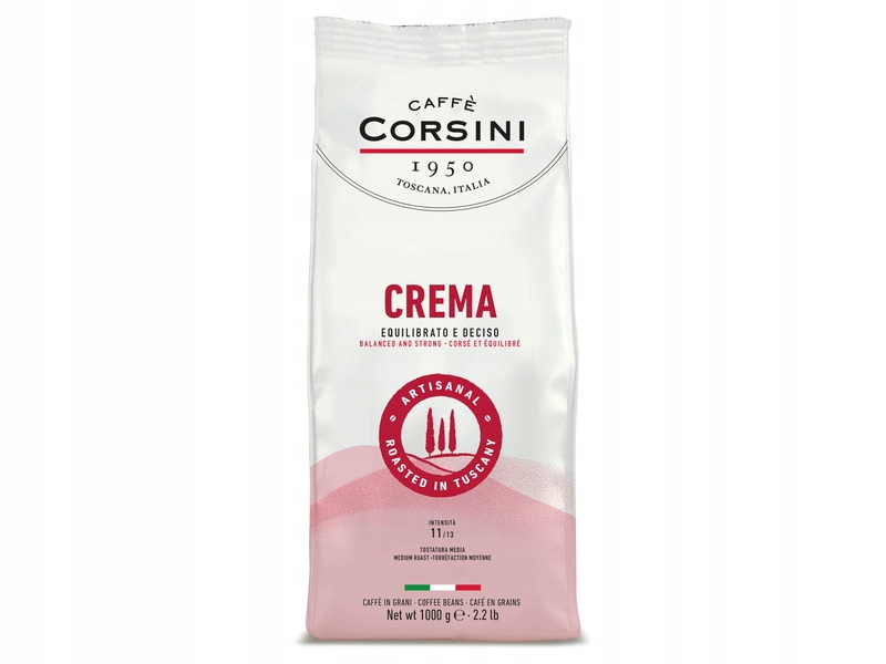 Kawa ziarnista Caffè Corsini Crema 1kg – Doskonały wybór dla miłośników kawy