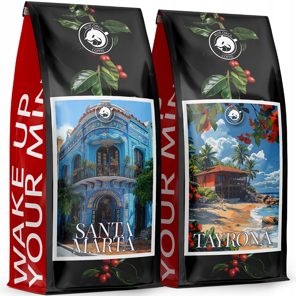 Kawa ziarnista 2x1kg - SANTA MARTA + TAYRONA - 100% Arabica – Doskonały wybór dla miłośników kawy