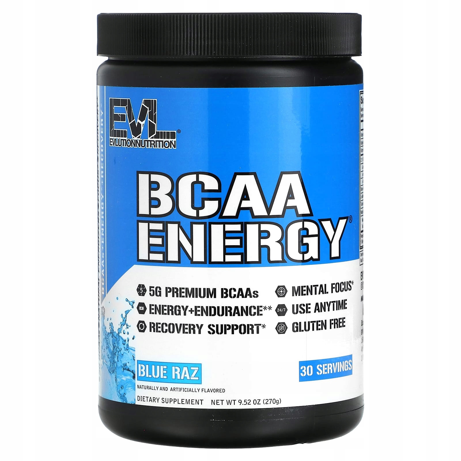 EVLution Nutrition - BCAA Energy, Blue Ray, Proszek, 270g – Wzmocnij swoją wydolność