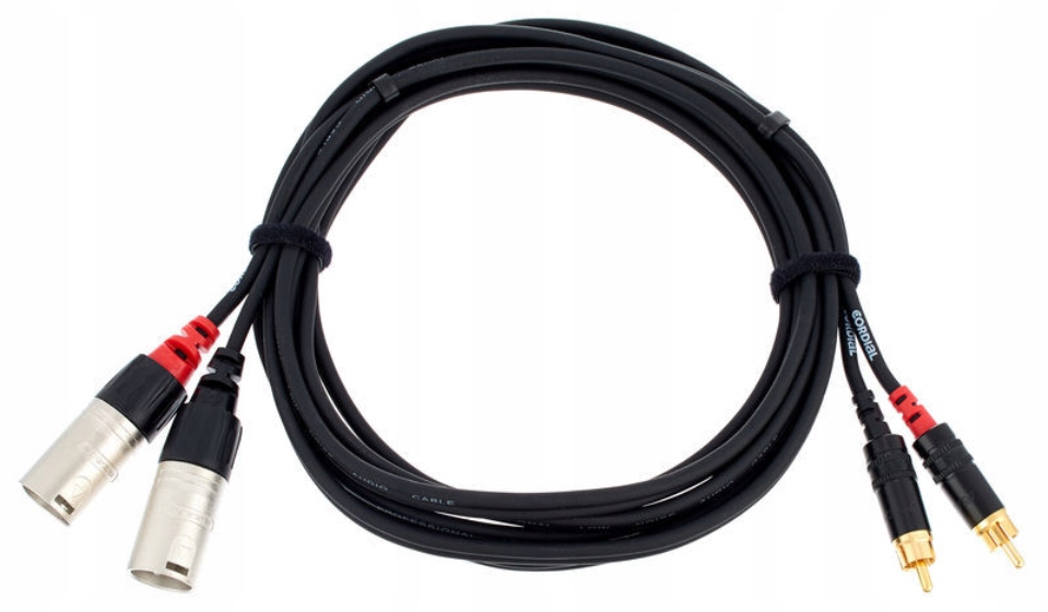 Kabel audio Cordial 2 x RCA do 2 x XLR, 3 m – Profesjonalna jakość dźwięku