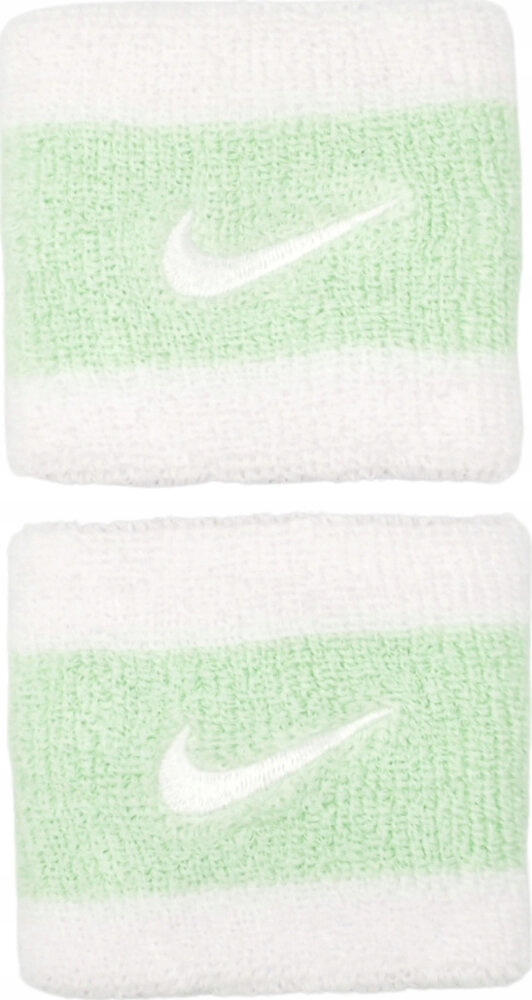 Frotki na nadgarstek Nike Swoosh Wristbands 2 szt. biało-zielone – Komfort i styl w trakcie treningu
