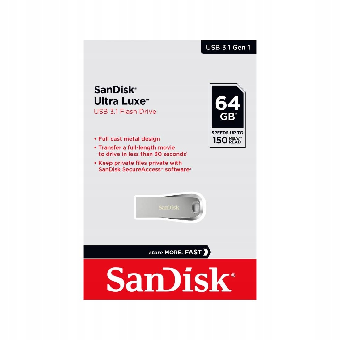 Pendrive SanDisk Ultra Luxe 64 GB – Wydajność i elegancja w jednym