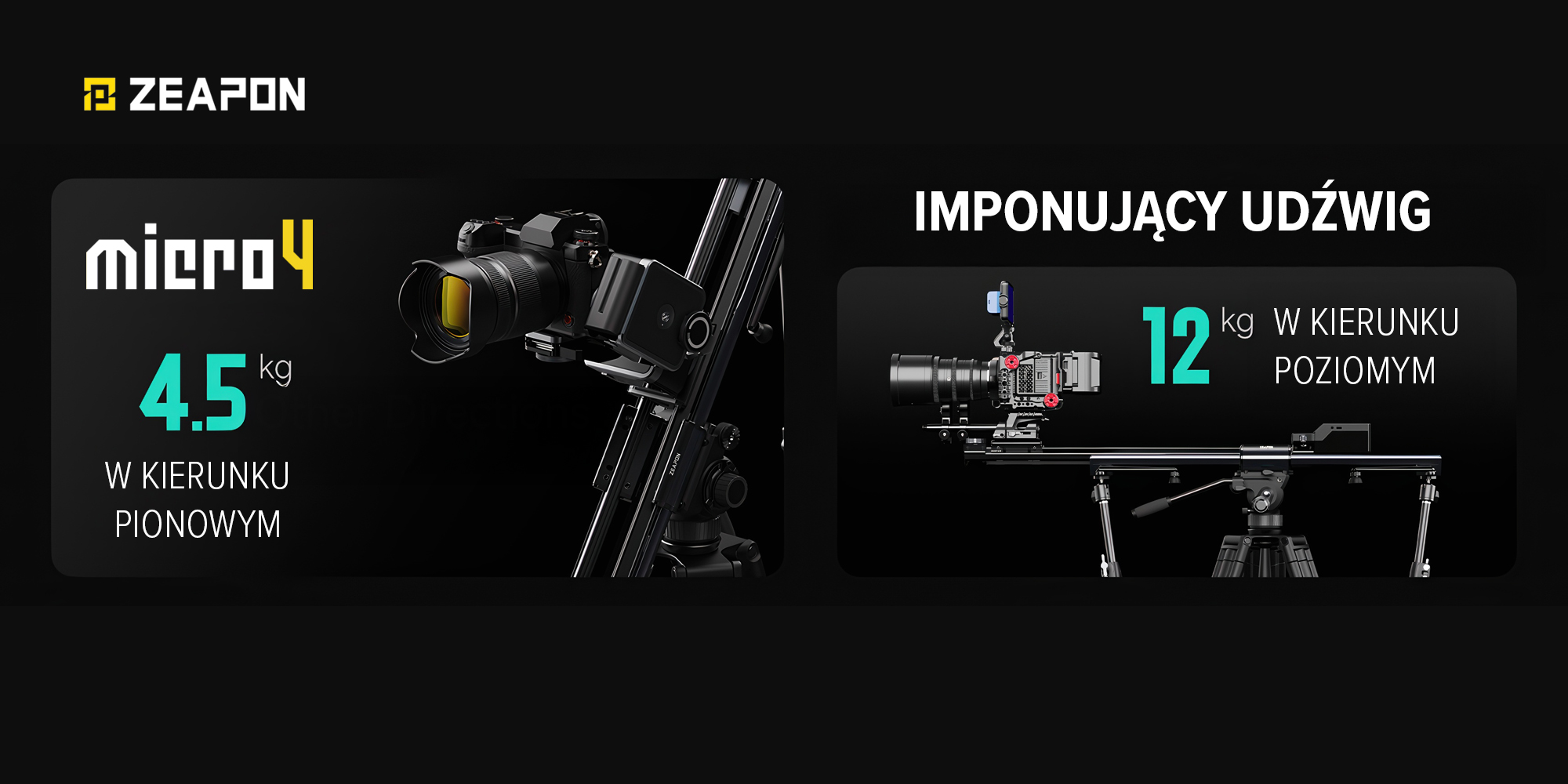 Slider Zeapon Micro 4 M700 - Do 12 kg udźwigu