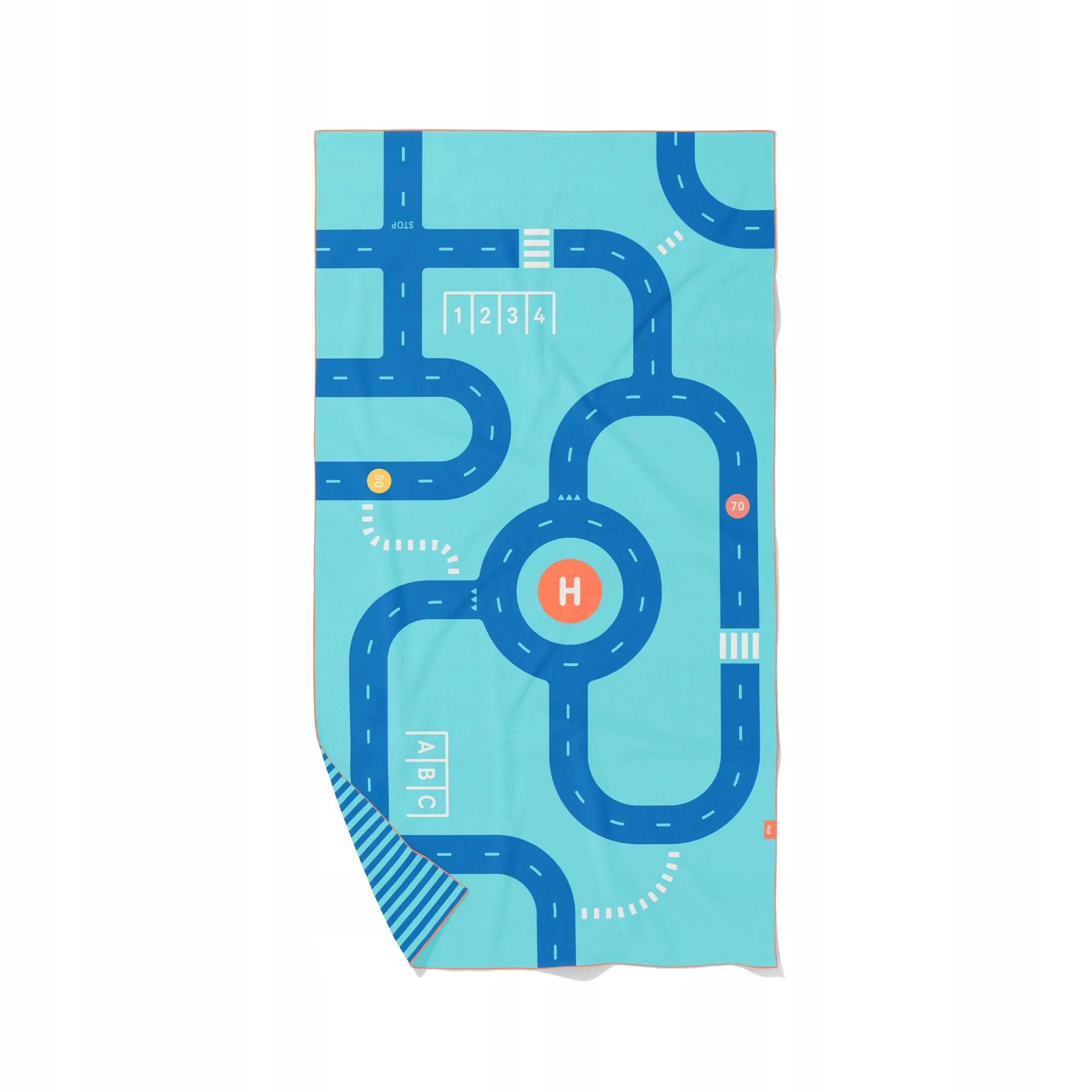 QUUT Dwustronny ręcznik plażowy PlayTowels L (180 x 100cm) Road – Idealny towarzysz na plażę