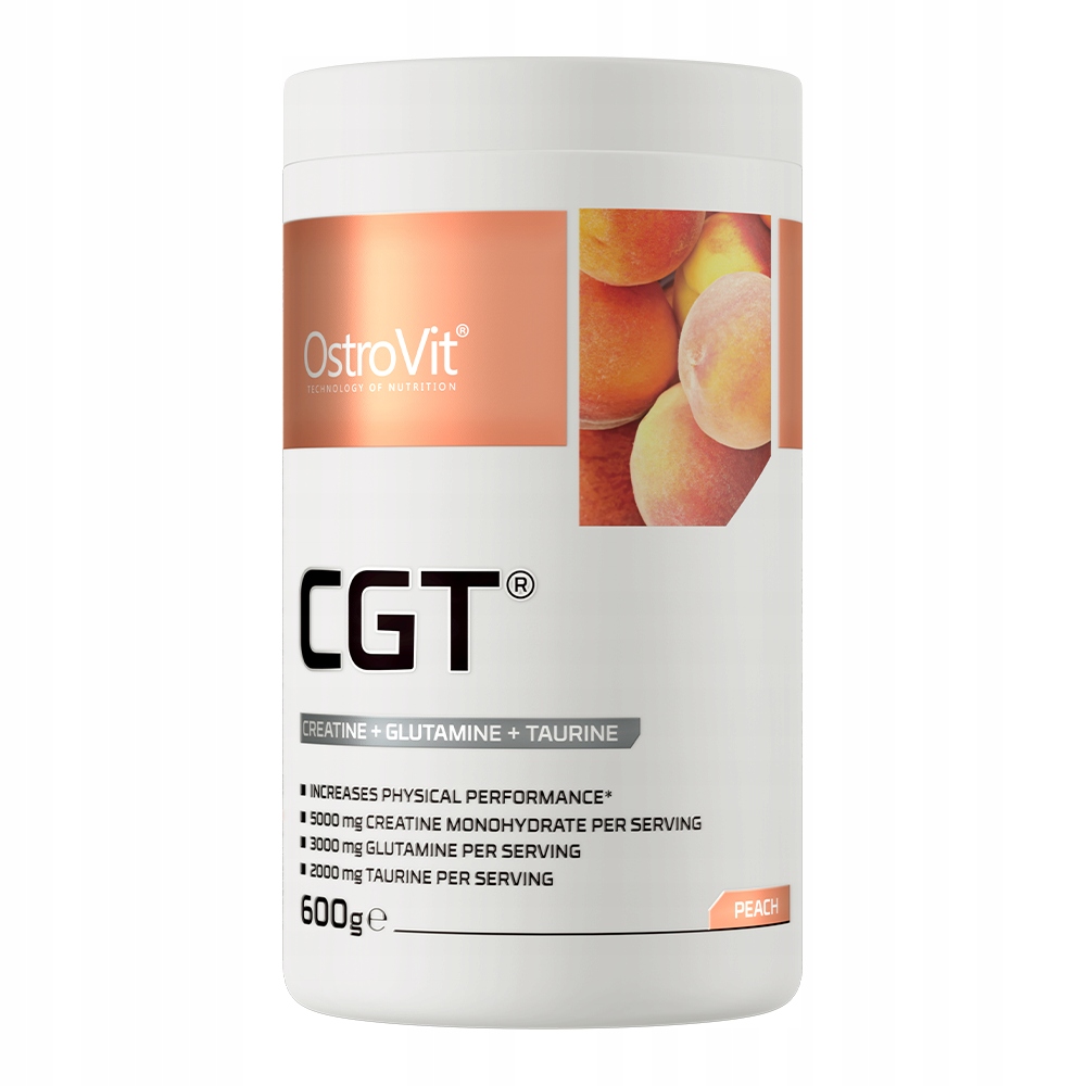 OstroVit CGT 600 g – Suplement diety dla sportowców w smaku brzoskwiniowym