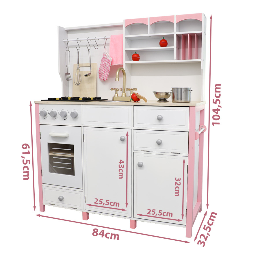 Wielka Drewniana Kuchnia dla Dzieci – Edukacyjna zabawa w gotowanie