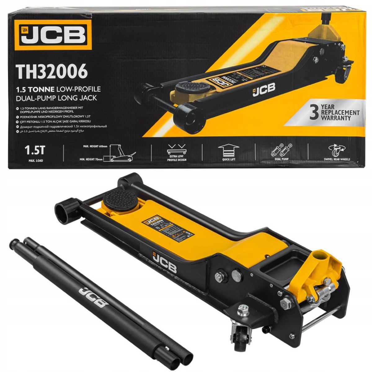 Dźwignik podnośnik Żaba 1.5T 70-610mm JCB – Niezawodna pomoc w warsztacie