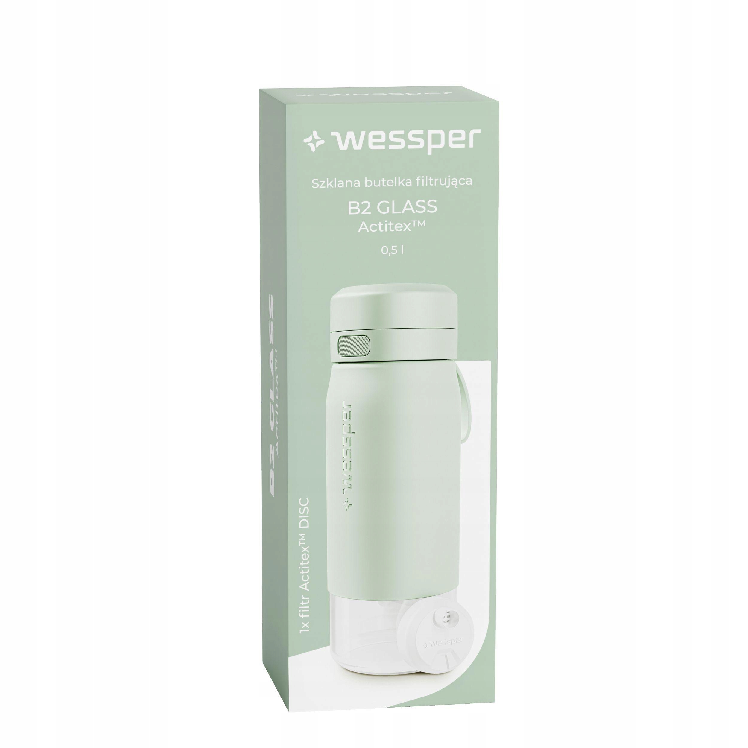 Butelka filtrująca Wessper B2 GLASS Actitex™ 500ml – Zdrowa woda zawsze pod ręką