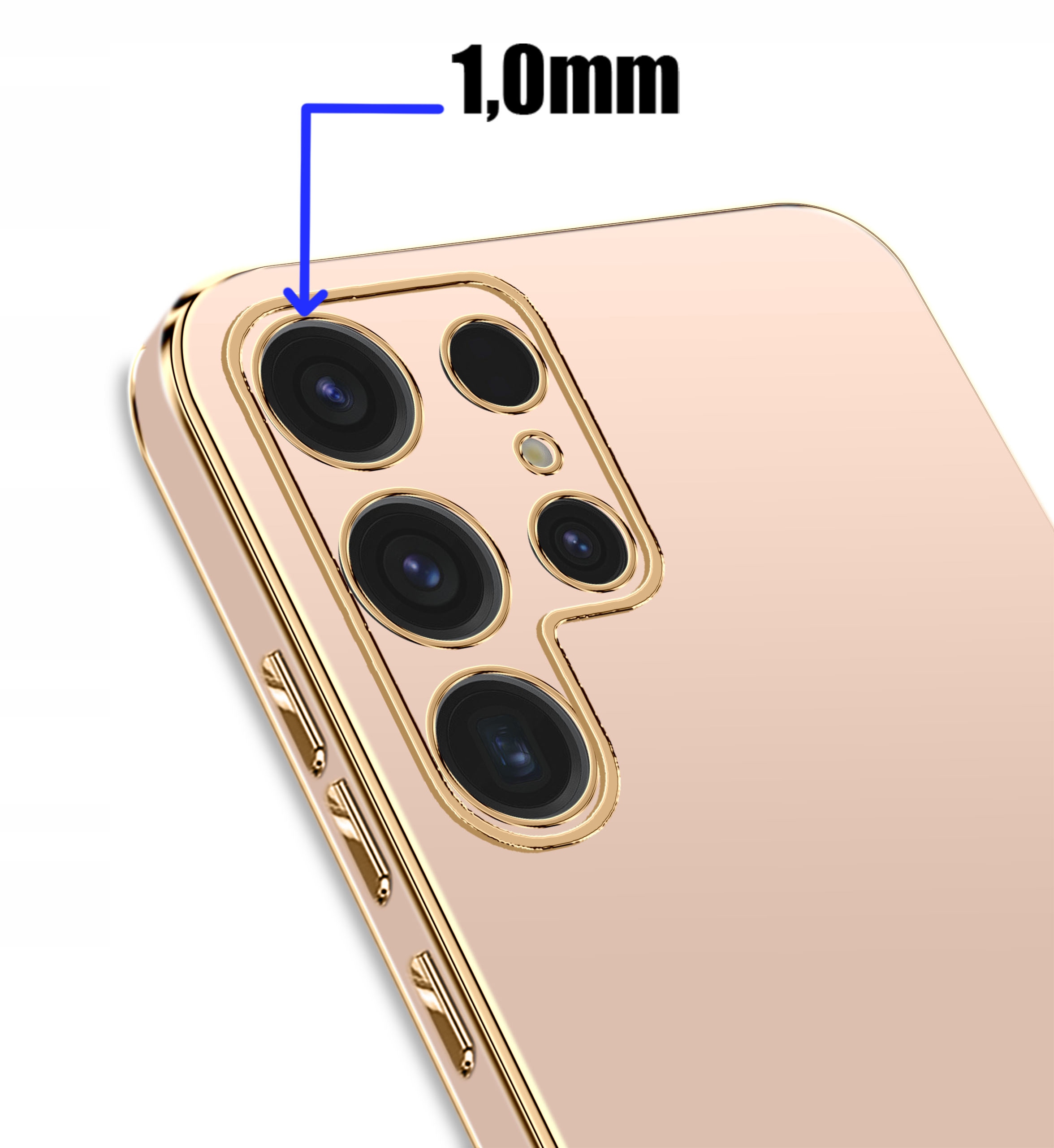 Podwyższone ranty dla lepszej ochrony aparatu