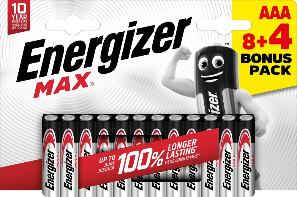 Baterie alkaliczne Energizer LR03/12 Max AAA – Niezawodna moc na co dzień