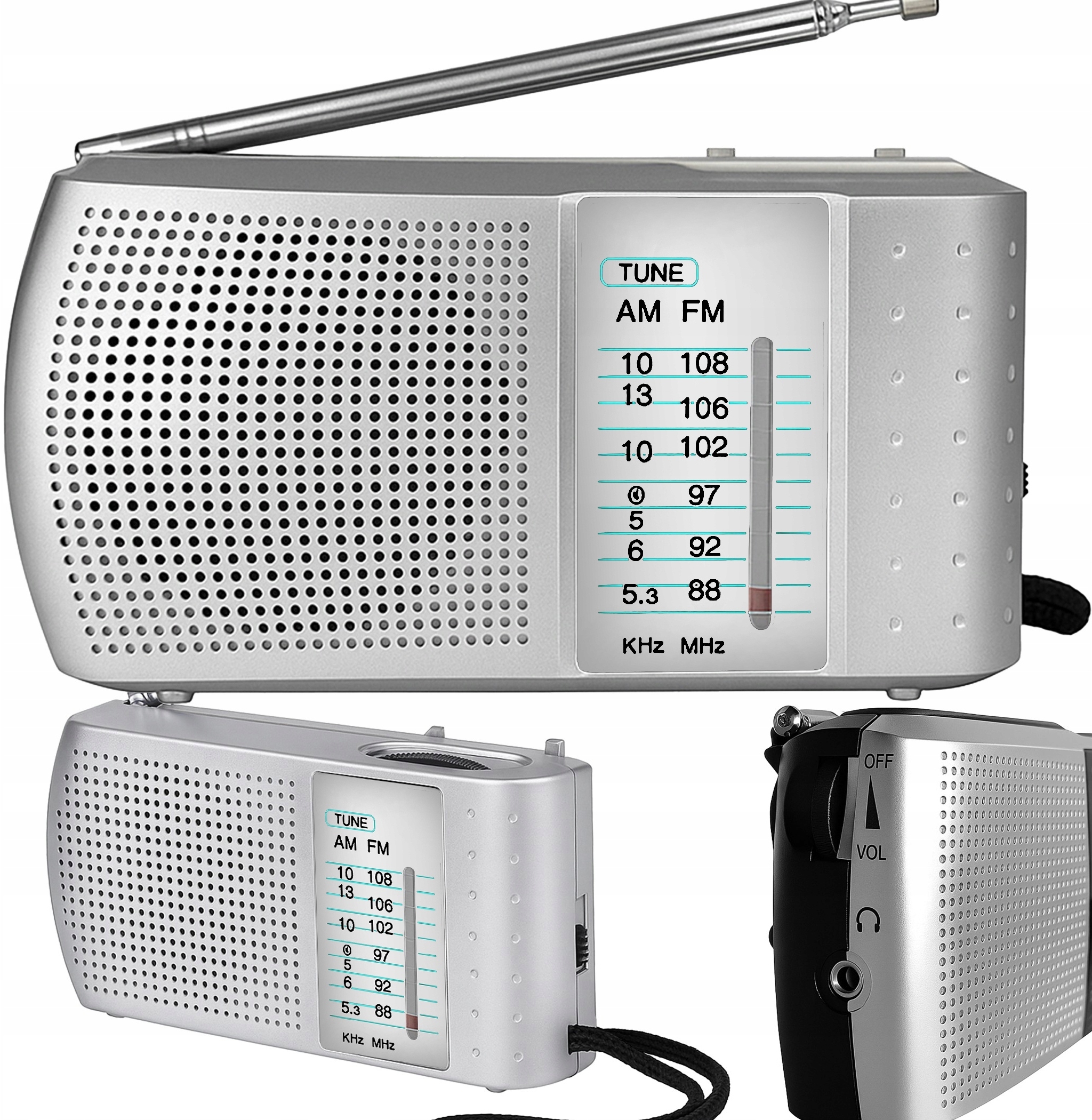 RADIO KUCHENNE NA BATERIE PRZENOŚNE MAŁE FM AM SW ANTENA SREBRNE – Mobilność i wszechstronność w Twojej kuchni