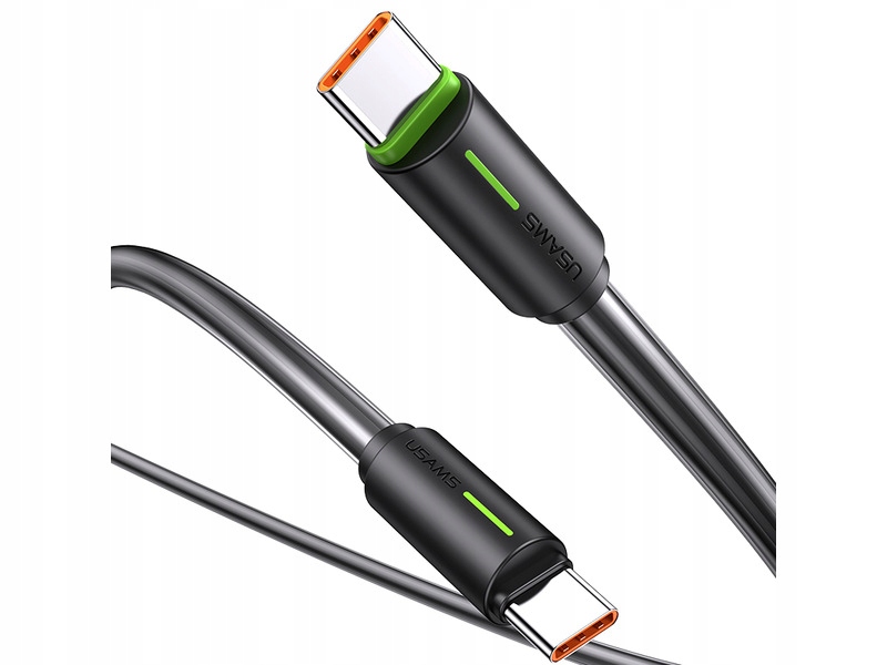 Kabel USB-C - USB-C USAMS SJ734 1m Czarny – Wydajne ładowanie i transfer danych