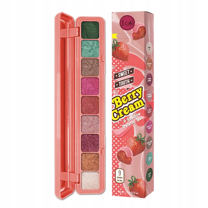 J.CAT BEAUTY Sweet Tooth 9 Shadow Palette Bar – Paleta cieni do oczu pełna blasku