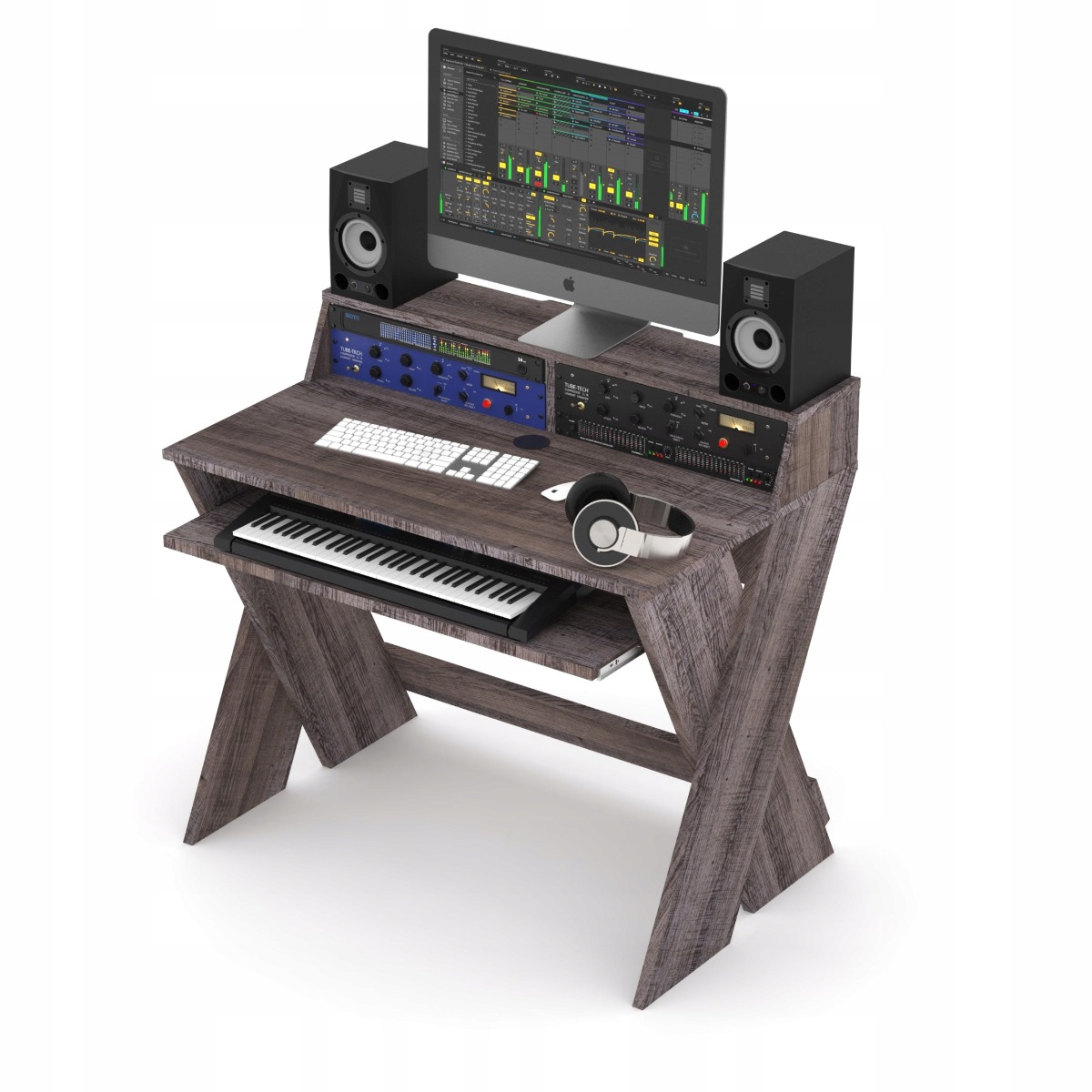 GLORIOUS Sound Desk Compact Walnut – Idealne biurko do pracy w każdym pomieszczeniu