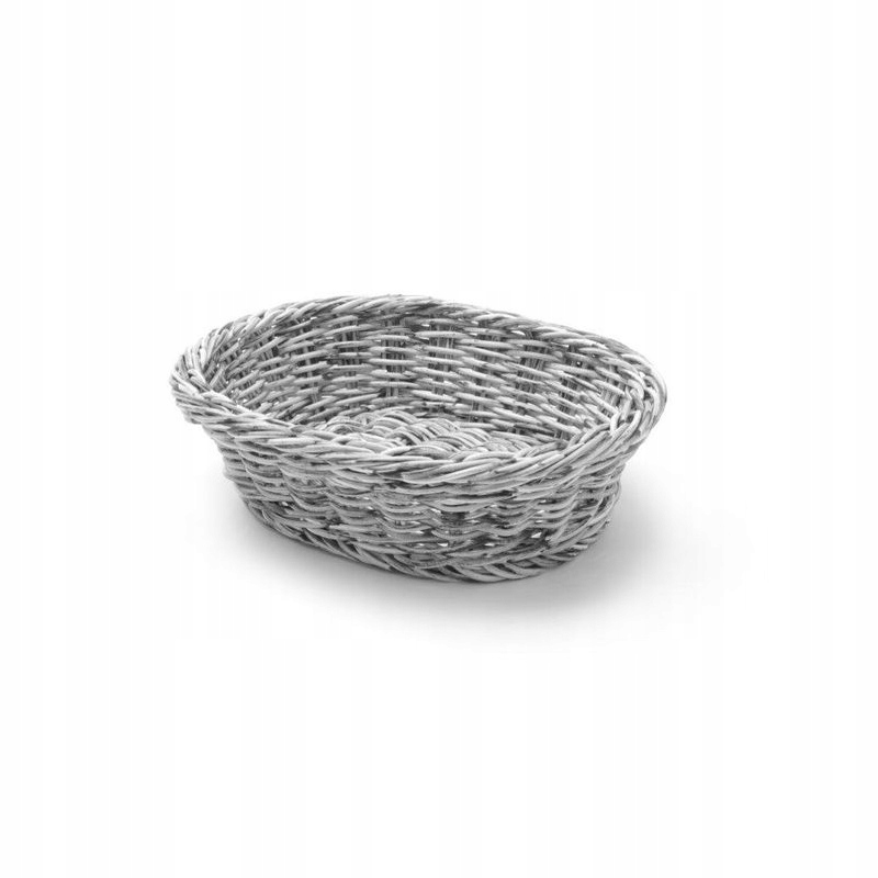 Koszyk na pieczywo owalny polipropylenowy szary 250x190x65 mm - Hendi 426616