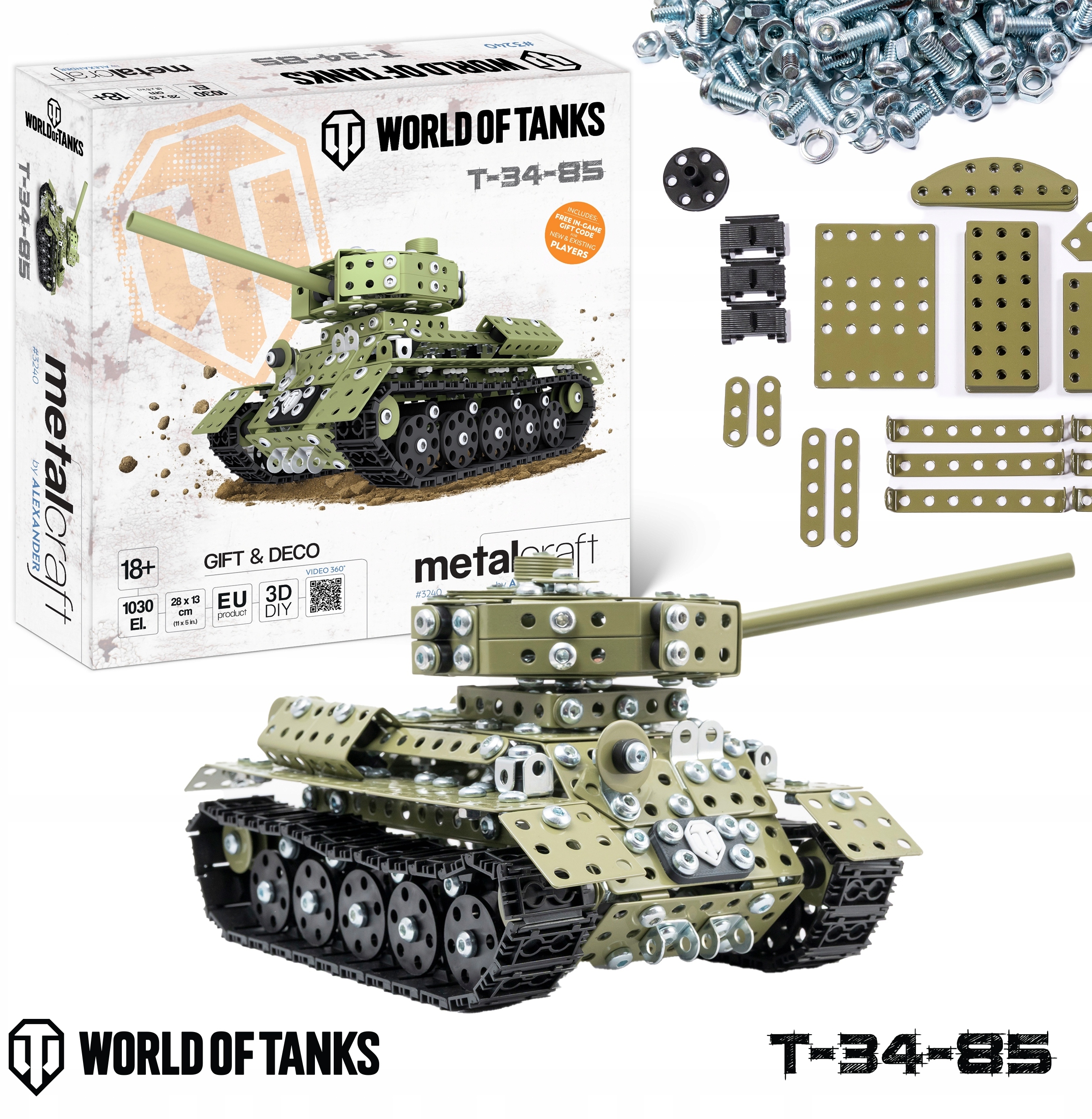 Metalcraft Wojna o Czołgi – Model Czołgu T-34-85 do Samodzielnego Złożenia