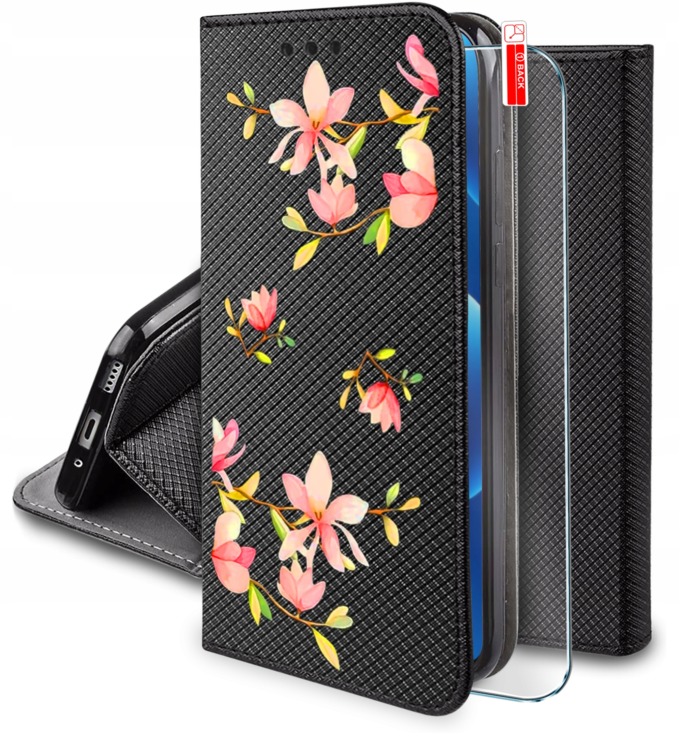 Etui do Honor 400 MAGNET WZORY CASE PORTFEL + SZKŁO 9H – Ochrona i styl w jednym