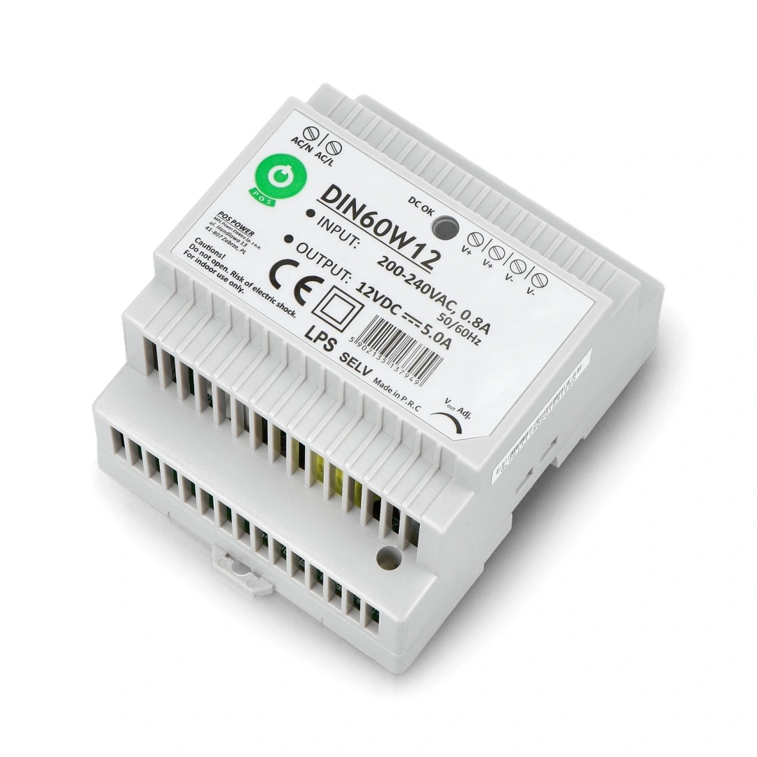 Napięcie wyjściowe 12V i moc 60W