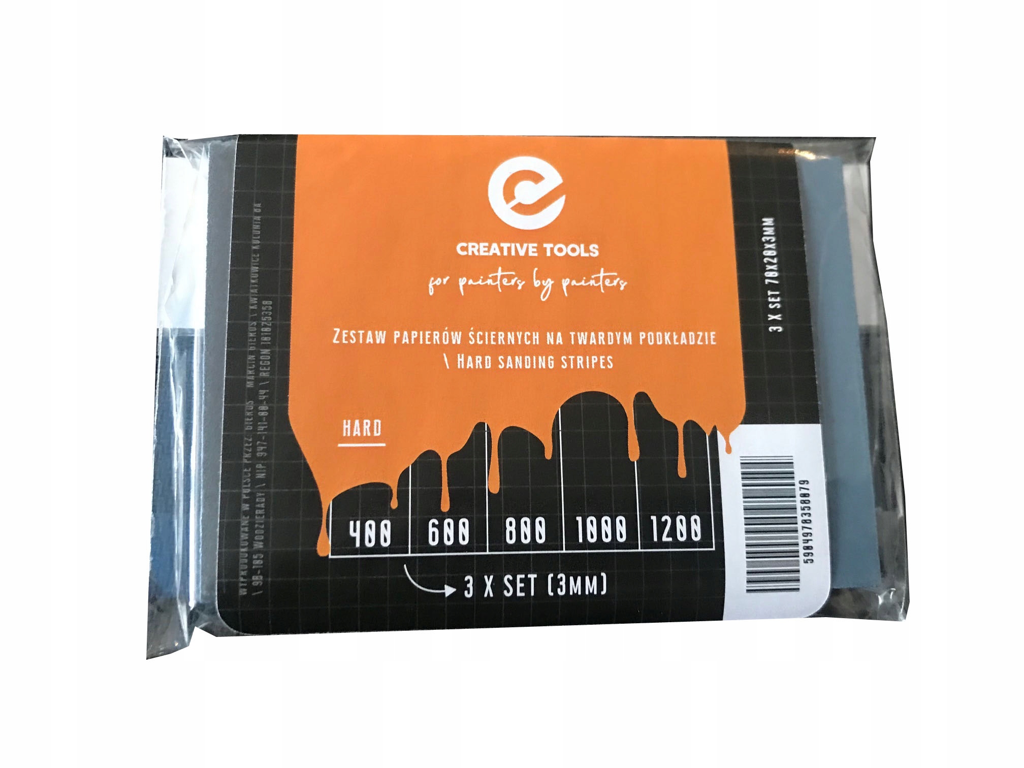 Zestaw papierów ściernych na twardym podkładzie Creative Tools – Idealne do szlifowania