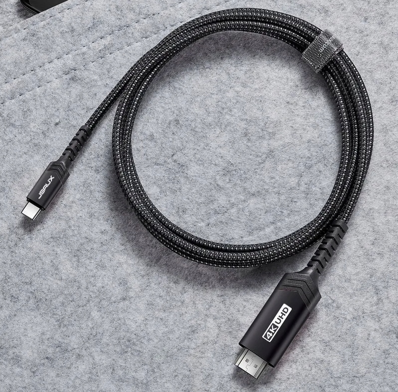 Kabel Adapter JSAUX USB-C 3.1 Typ C do HDMI 4K MHL 300cm TV 3m Czarny – Wysoka jakość obrazu i dźwięku