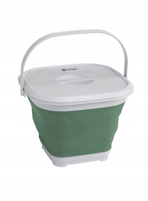 Wiadro Outwell Collaps Bucket Square w/lid - shadow green* – Idealne na kemping
