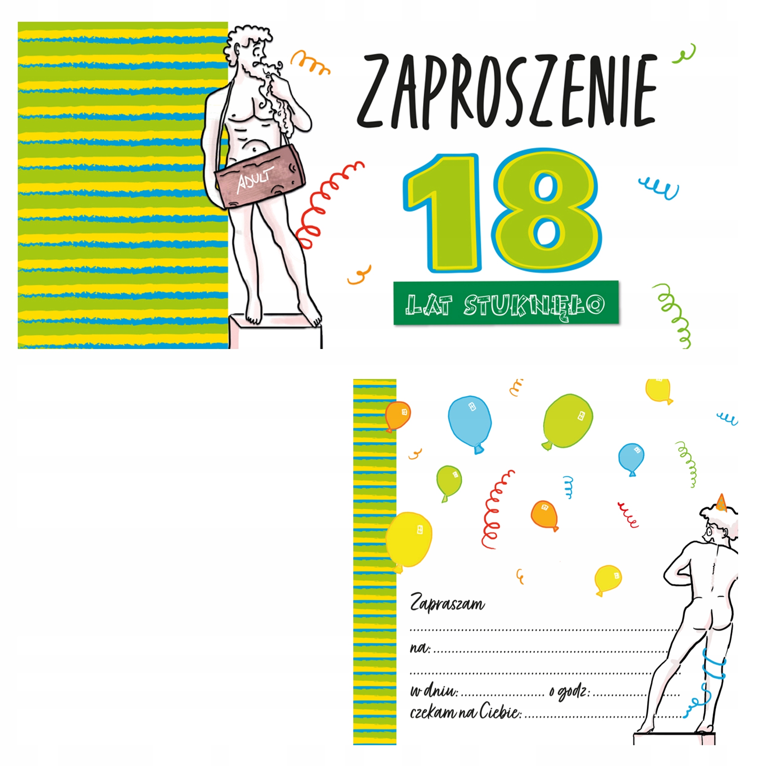 HENRY Zaproszenie Urodziny 18 - Chłopak (5szt) – Idealne na wyjątkowe przyjęcie
