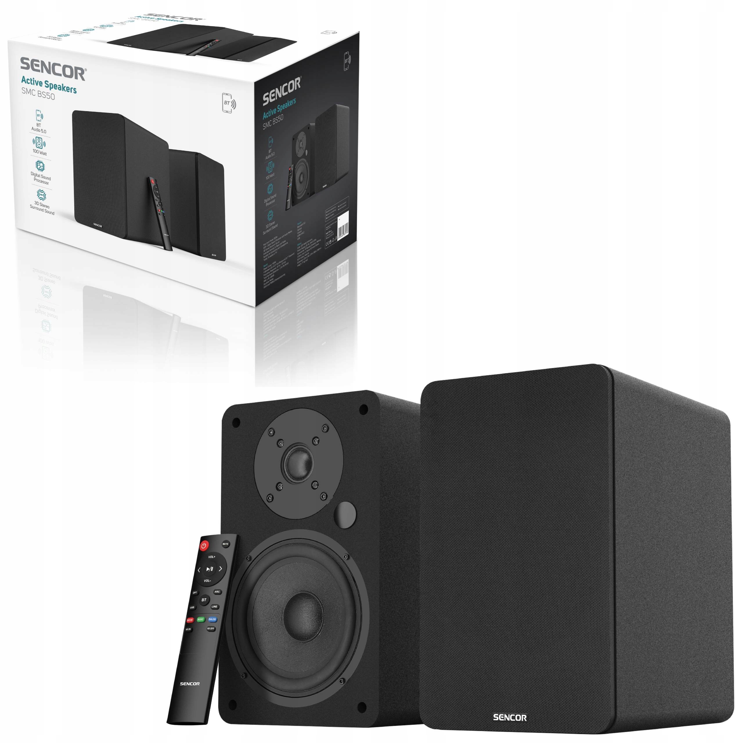 Kolumna Sencor SMC BS50 – Aktywne głośniki 2.0 z HDMI, USB i Bluetooth 5.0