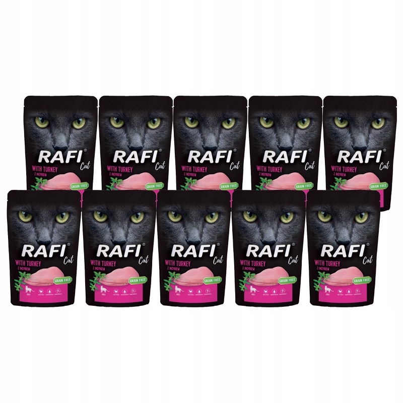 Rafi Cat saszetka indyk 100 g x 10 szt – Pełnowartościowa karma dla kotów