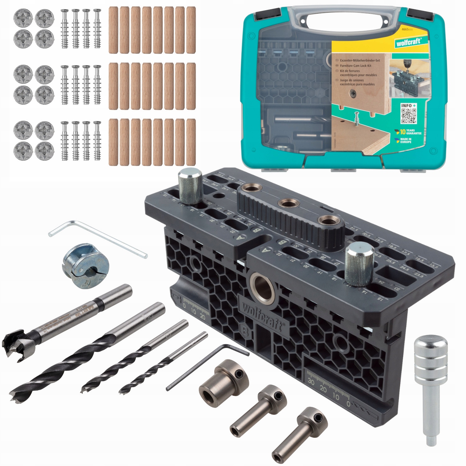 Zestaw mimośrodowych złączy meblowych Wolfcraft – Idealne rozwiązanie do samodzielnego montażu mebli