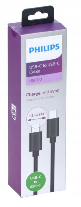 PHILIPS KABEL TYP-C DO TYP-C CZARNY 1,2M – Wydajność i wygoda w jednym