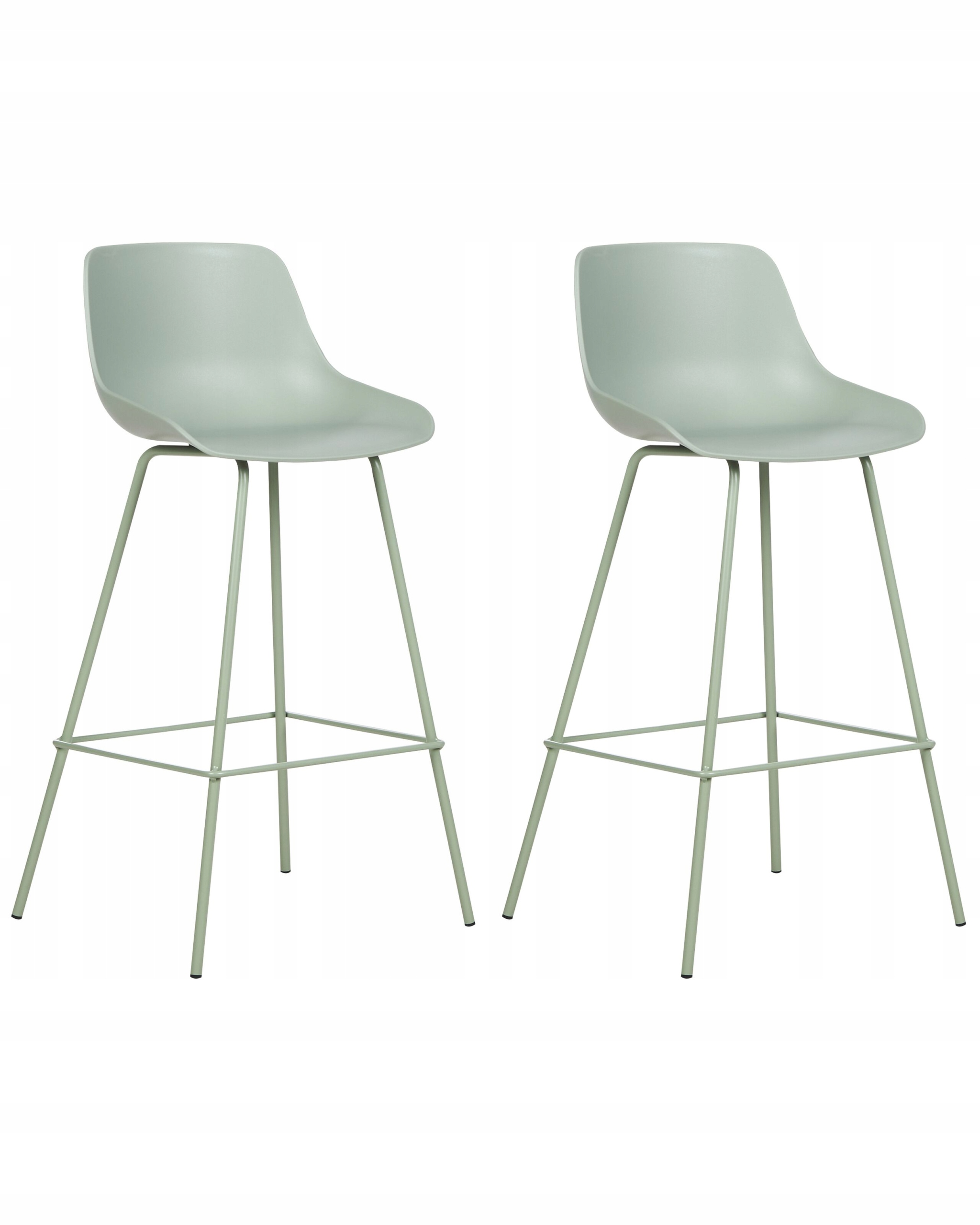 Zestaw 2 krzeseł barowych jasnozielony EMMET – Nowoczesny akcent do Twojej kuchni