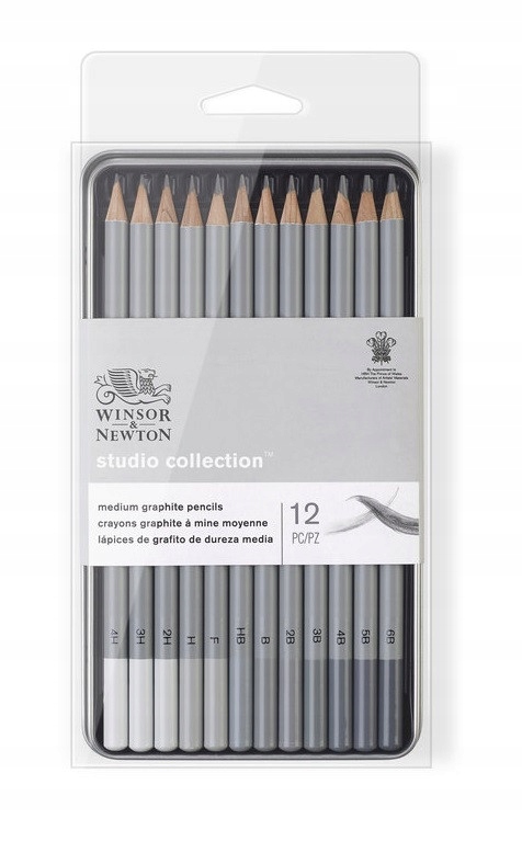 SmartMax Ołówek grafitowy średni 12 szt. w metalowej puszce – Idealny do rysunków artystycznych