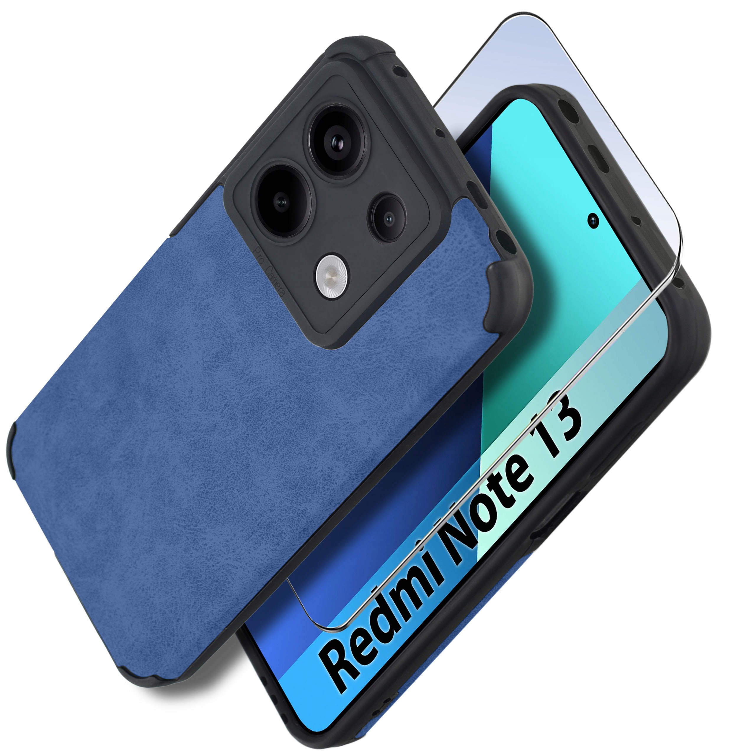 Etui do Xiaomi Redmi Note 13 4G silikonowe SKÓRZANE VINTAGE CASE + Szkło 9H – Styl i ochrona w jednym