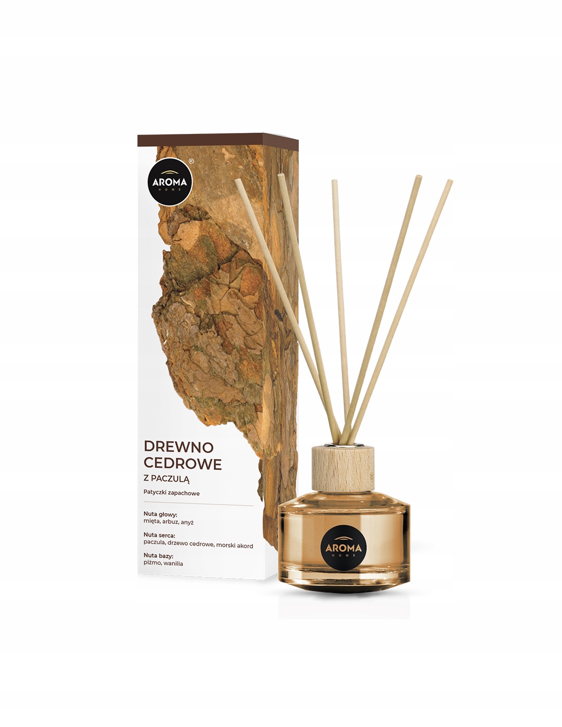AROMA HOME Patyczki zapachowe Drzewo Cedrowe z Paczulą 50ml – Odkryj magię aromatów w swoim wnętrzu