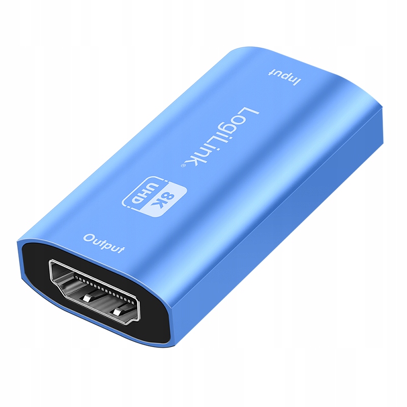 LogiLink Repeater HDMI, 8K/60HZ, HDCP2.3, Alu, niebieski – Wysoka jakość sygnału audio/wideo