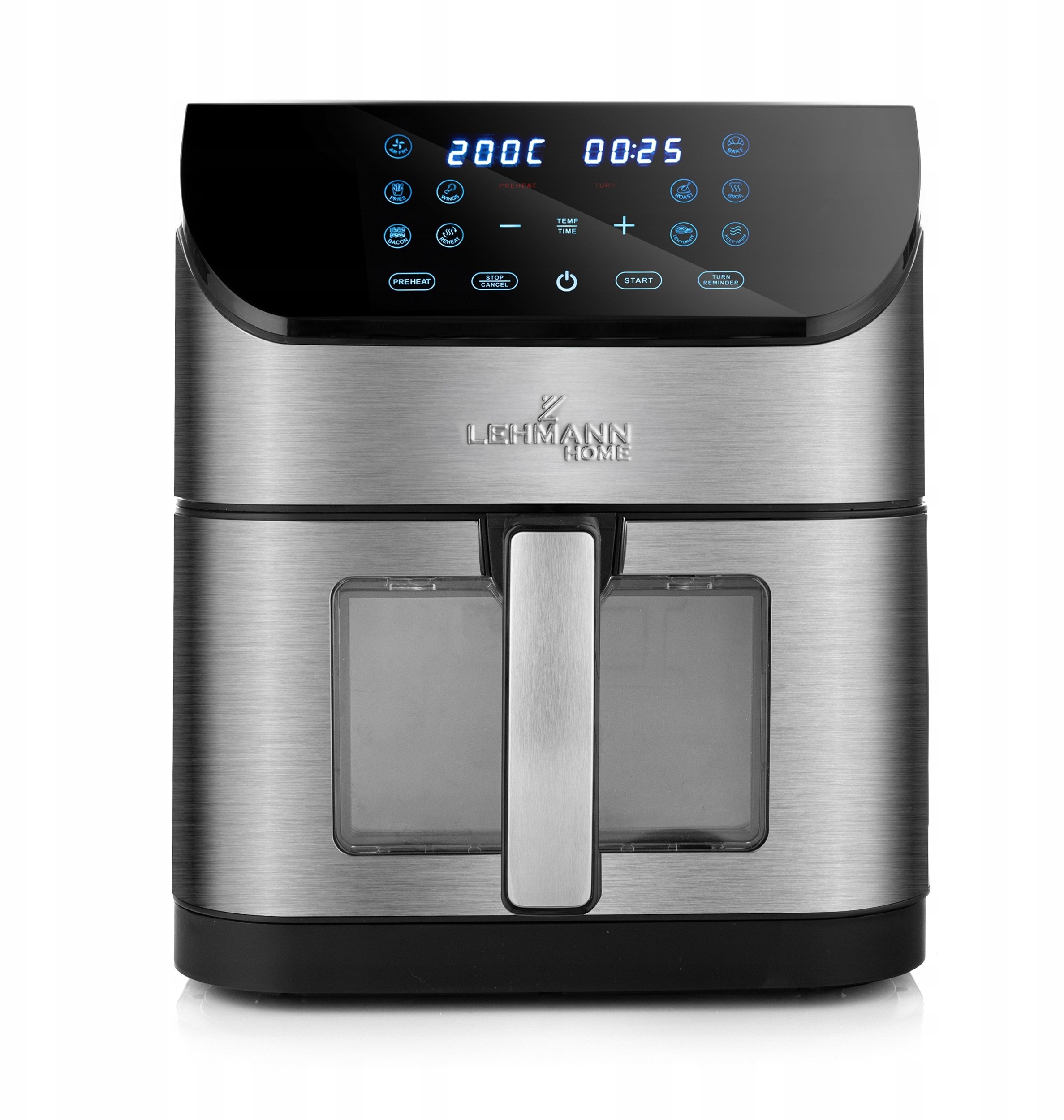 FRYTKOWNICA BEZTŁUSZCZOWA FRYTOWNICA AIRFRYER DUŻA MISA PROGRAMÓW 1800W 8L Funkcje elektroniczny termostat programy automatyczne regulacja temperatury timer inne