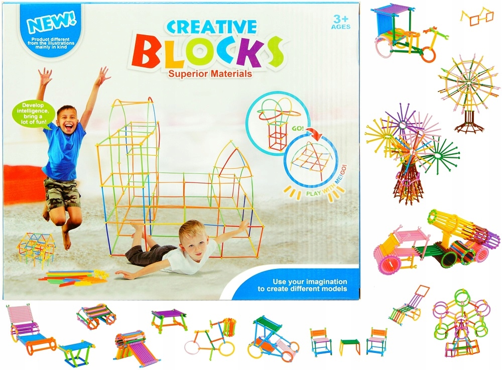 Układanka patyki 170el G125455 – Kreatywna zabawa dla małych budowniczych