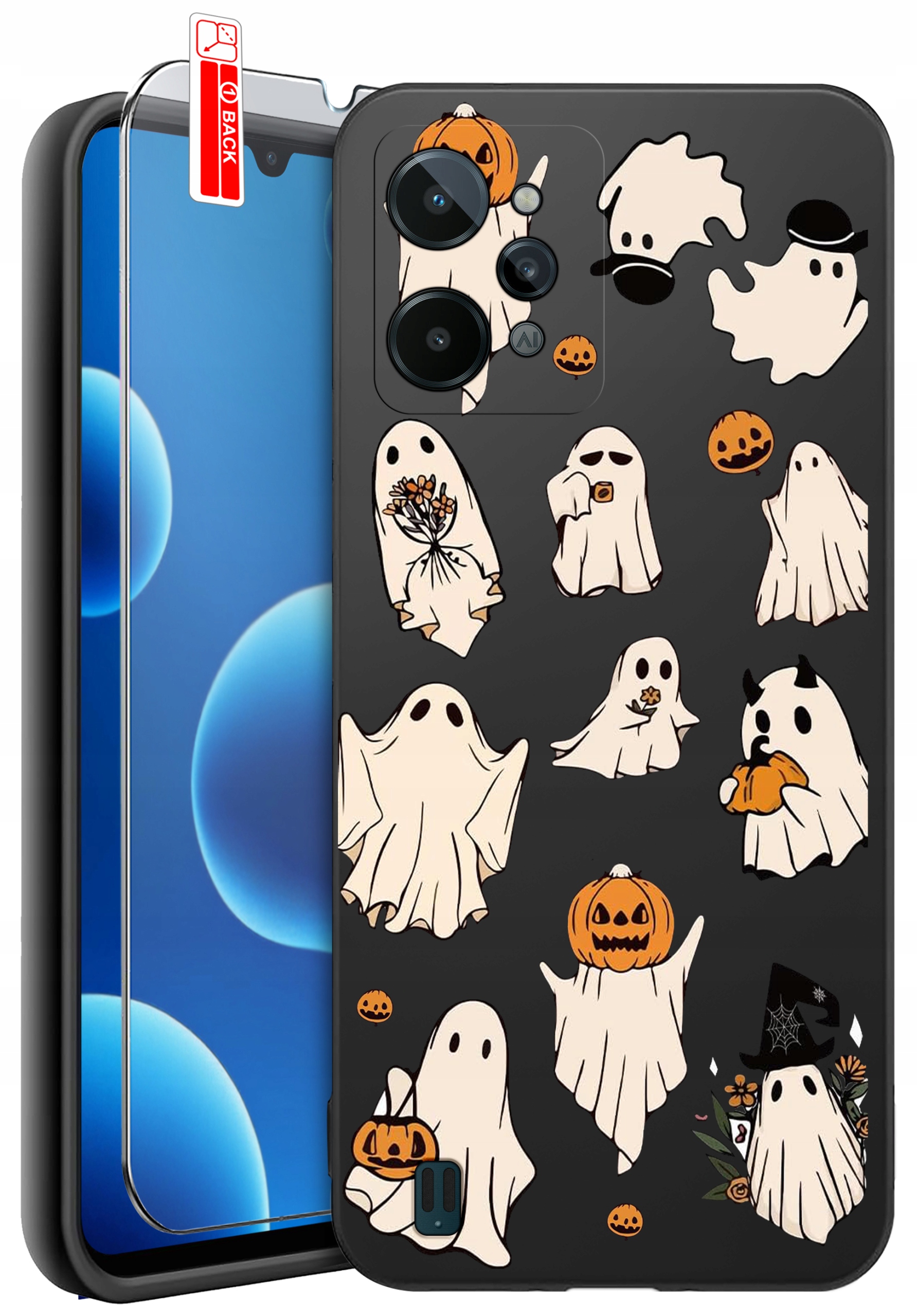 Etui do Realme C31 – Silikonowe MATT CASE z wzorem i szkłem 9H