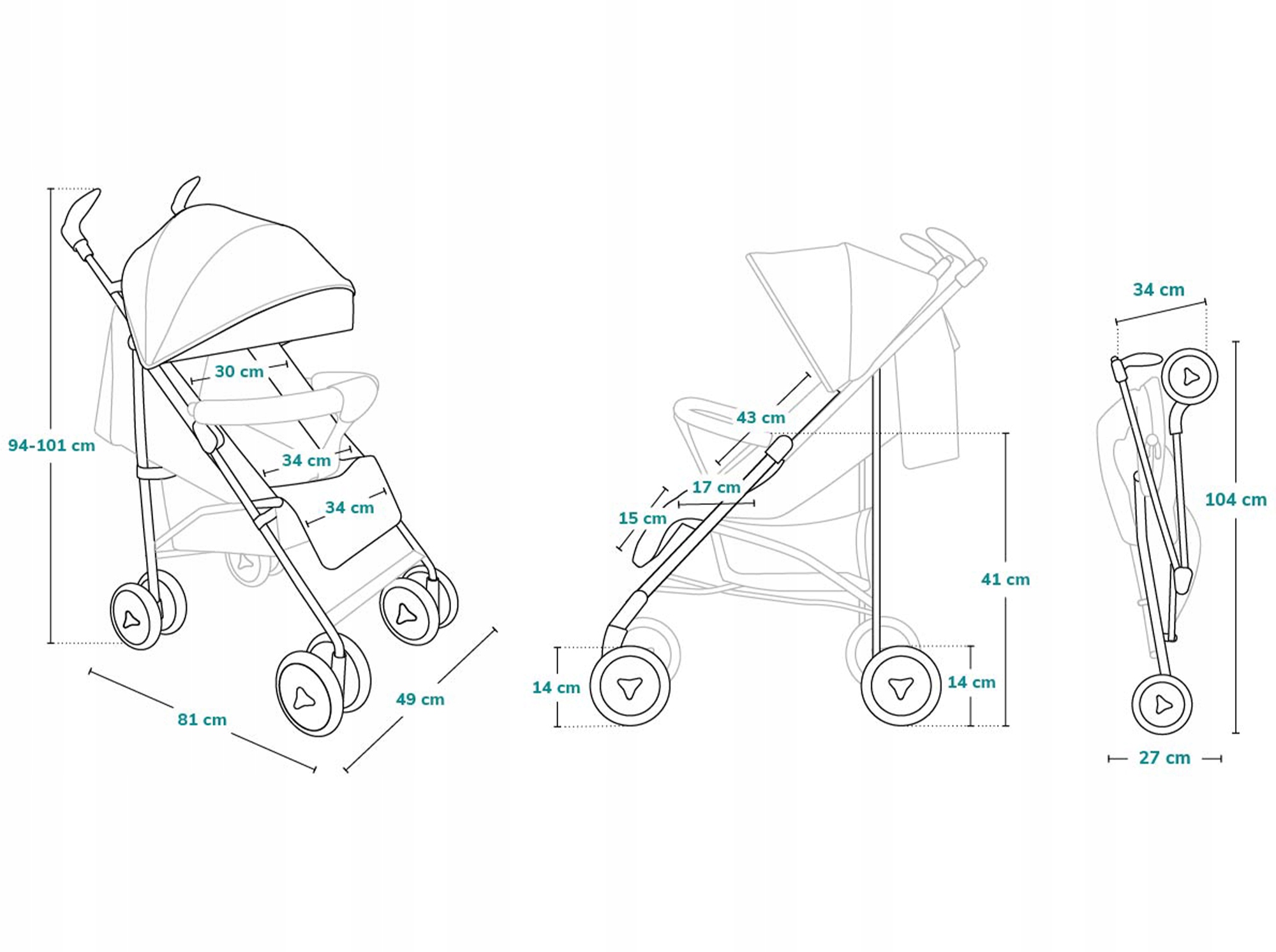 Regulowane oparcie i podnóżek dla komfortu dziecka