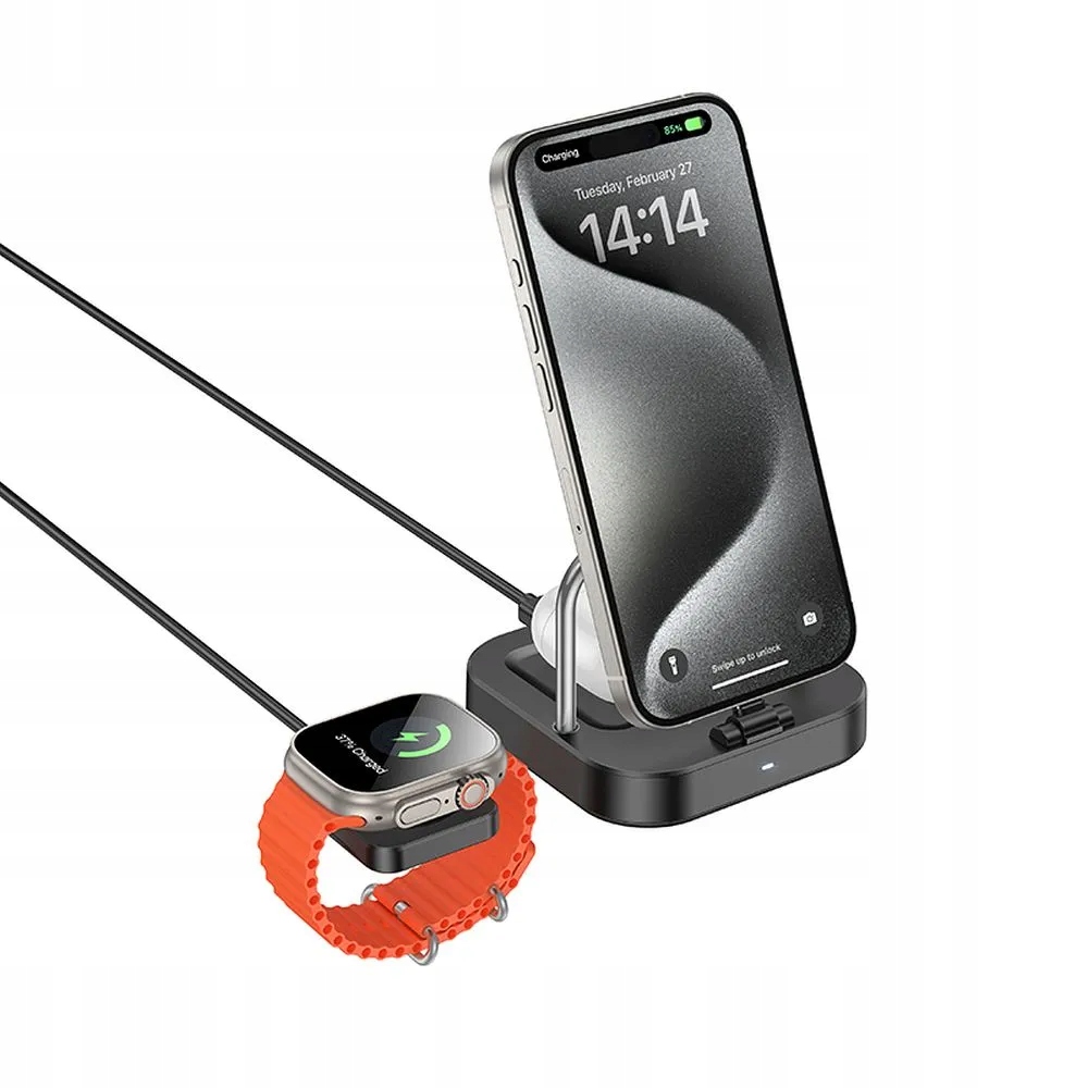 Funkcjonalność 3w1 – Ładowanie zegarka, słuchawek i telefonu