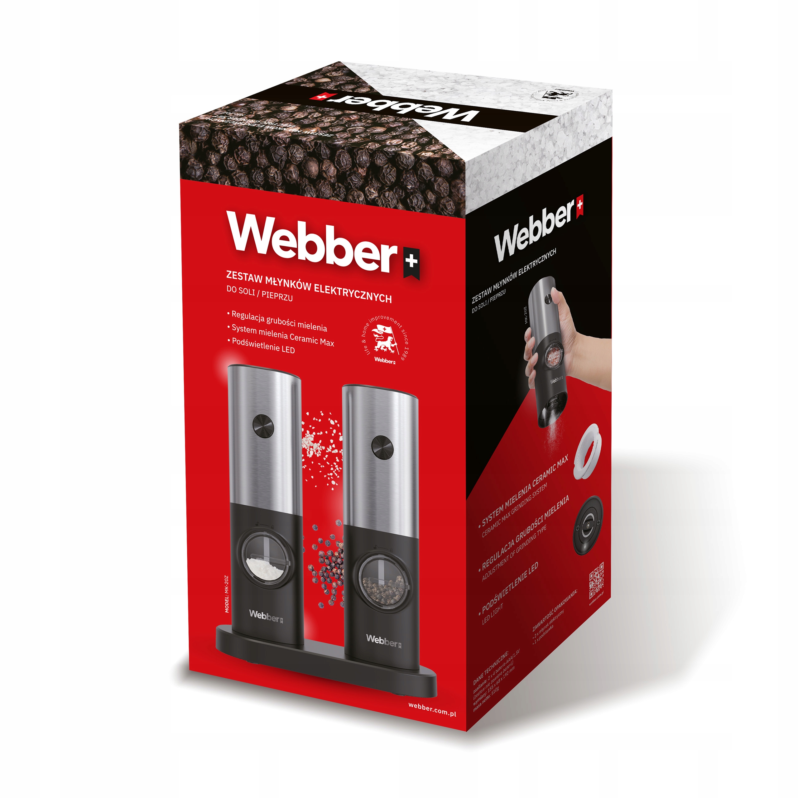 Wygodne napełnianie i regulacja grubości mielenia