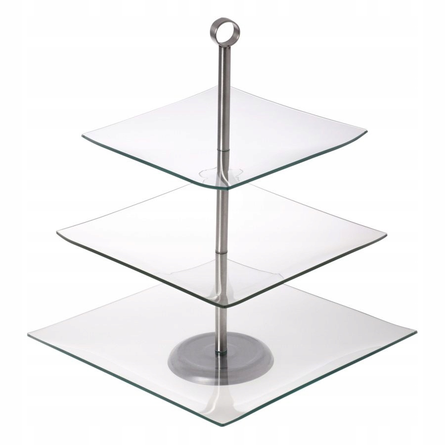 Trzypoziomowa patera szklana Odelo Camila OD1202 – Elegancja na Twoim stole