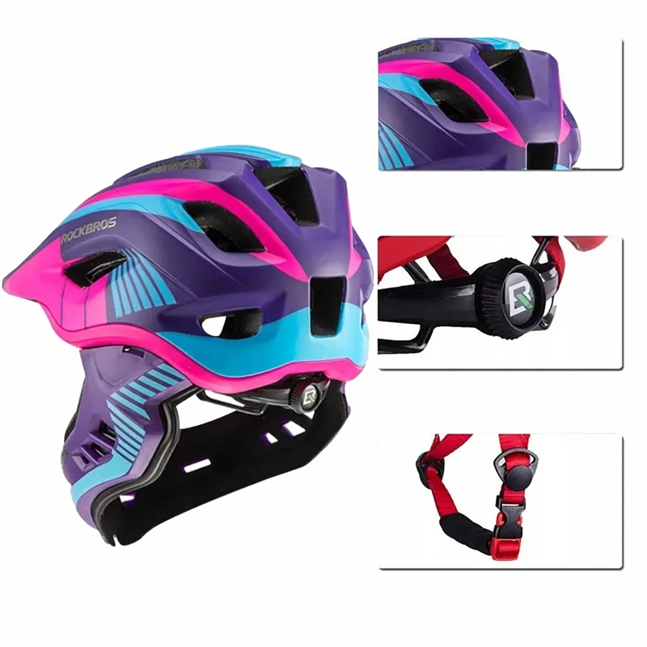 Elementy dziecięcego kasku rowerowego Rockbros TT-32SBPP-S
