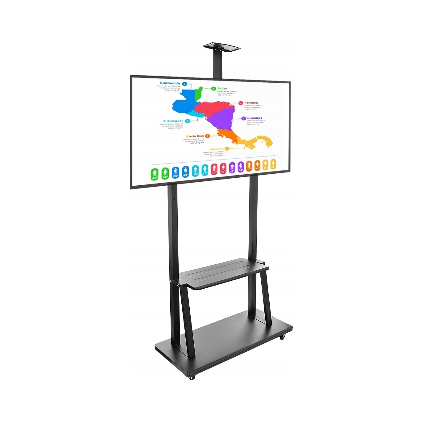 Stojak mobilny KART-1800A do monitorów interaktywnych 43-86 cali – idealne rozwiązanie dla Twojego biura