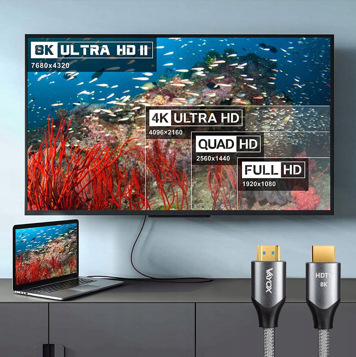 Obsługa rozdzielczości 8K@60Hz i 4K@144Hz – Niezrównana jakość obrazu