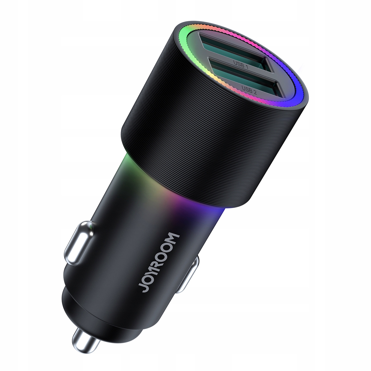 Joyroom samochodowa ładowarka 2 x USB z podświetleniem 24W czarny (JR-CL10) – Nowoczesne rozwiązanie do ładowania w samochodzie