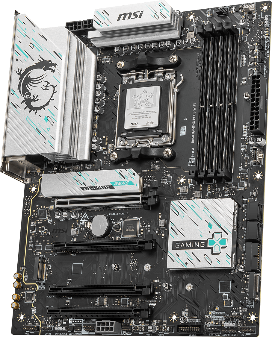Płyta główna MSI B850 GAMING PLUS WIFI – Nowoczesne złącza i łączność